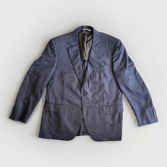 Canali 50R Midnight Blue Travel Water Resistant Blazer Woven Wool 2-Btn Jacket - Picture 1 of 12